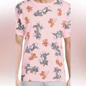 Tom and Jerry Pink Graphic Tee‎ men size m